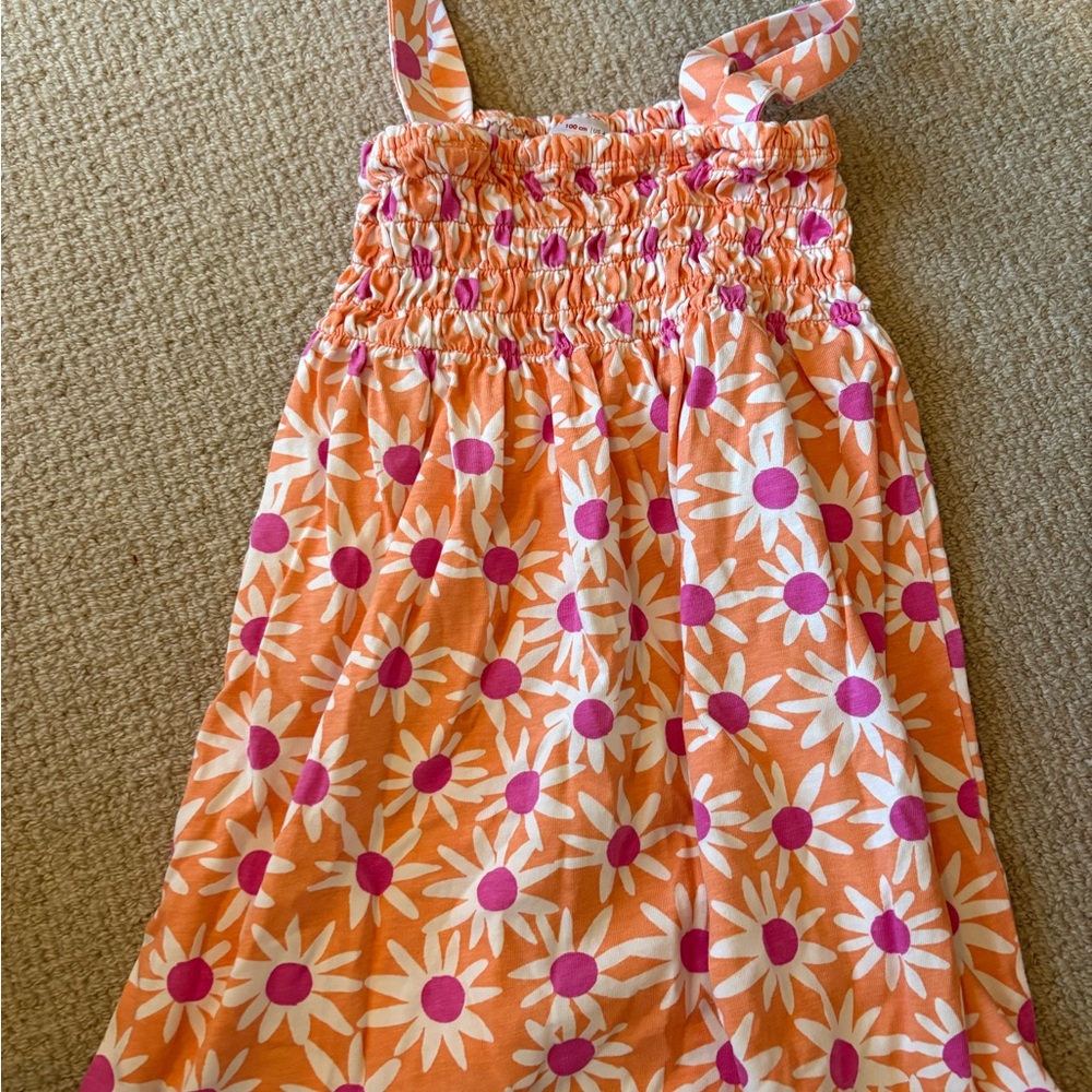 Hanna Andersson Orange and Pink Floral Kids Dress